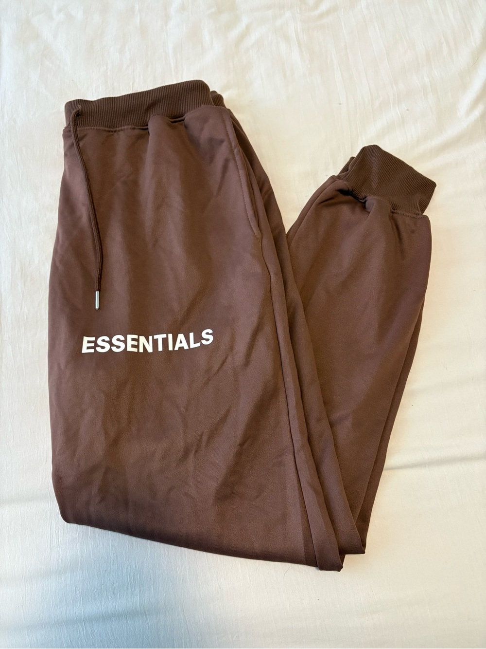 ESSENTIALS Men’s Chocolate Brown Logo Joggers